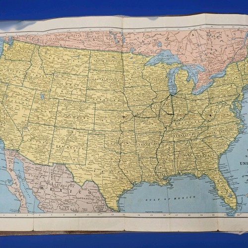 Vintage SERVICEMAN'S MAP of the UNITED STATES Harvey Booklet Rand McNally WWII - Bild 4 von 5