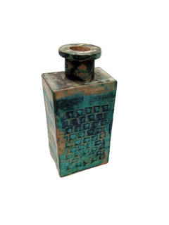 TROIKA VASE Rectangular Chimney Vase 12" Troika St Ives pottery