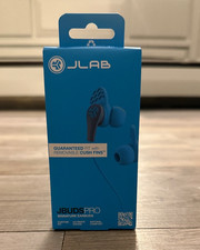 JLab JBuds Pro Signature Wired Earbuds Universal Mic Track Control - Blue