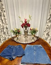 Vintage 1980s Girl  s Denim Shorts  Skirt