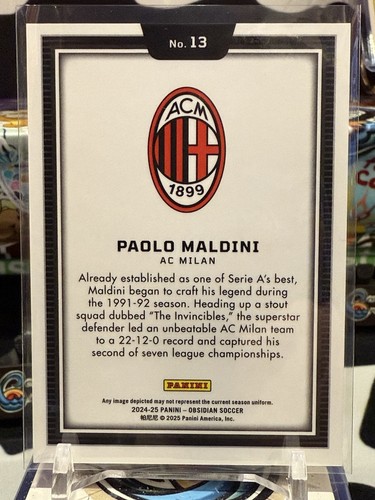 2024-25 Panini Obsidian Paolo Maldini Color Blast SP Black #13 TZ - Picture 2 of 2