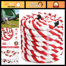 Natural Cotton Rope 3/4" x 50ft - Twisted Soft Cord for DIY Crafts, Pet Toys, De