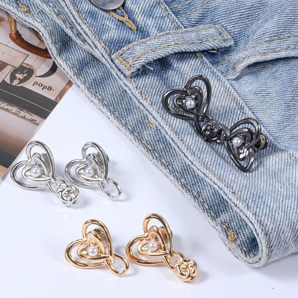 Reusable Adjustable Detachable Waist Tightener Clips for Jeans Dresses Skirts