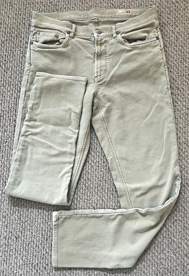 Faherty Stretch Terry 5 Pocket Pants Men's 33x30 Desert Sand Stretch Denim Jeans