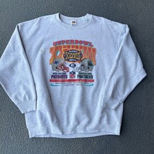 Vintage 2004 Super Bowl New England Patriots Carolina Panthers Sweatshirt Sz 2XL