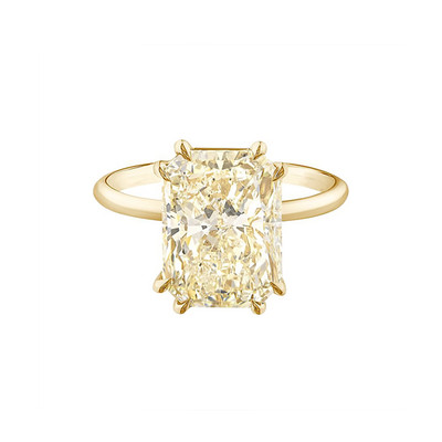 14K Gelbgold Verlobungsring 4 Kt Radiant Cut IGI Lab Created Diamond E F VS