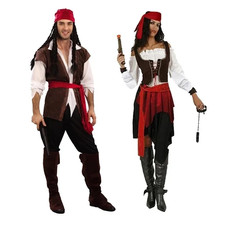 Pirates of the Caribbean Cosplay Captain Jack Sparrow Costume Men Women Female
