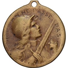 [#1527182] France, Medal, Verdun , On ne passe pas, 1916, Bronze, Vernier, AU