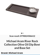 Michael Aram River Rock Collection Rare Olive Oil Dip Bow and Base Set-Brand New
