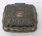 Godinger Silver Art Co. Plated Jewelry Box Scrolling Decoration Red Velvet Lined — photo 1