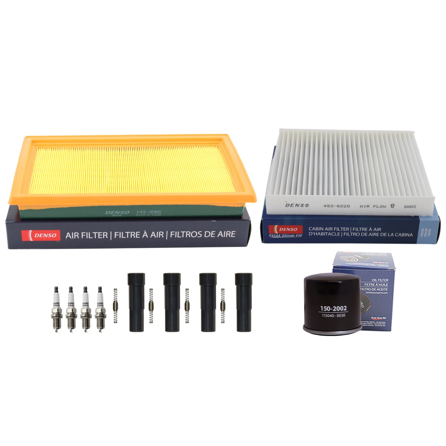 Denso Tune Up Kit 4 Spark Plugs  Boots Kit for Saab 9-2X 2.5i 2.5L H4 EJ253 AWD