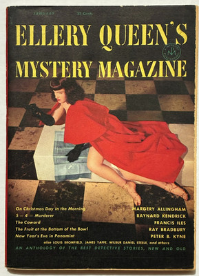 Ellery Queen's Mystery Magazine  Vol. 21 #110  1953  Bettie Page cover