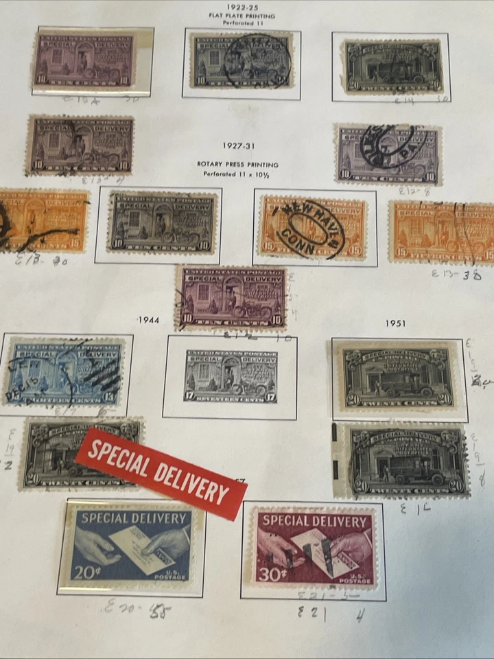 U.S Special Delivery Stamp Collection 1888-1950’s E2 Album Pages - Image 2 of 4