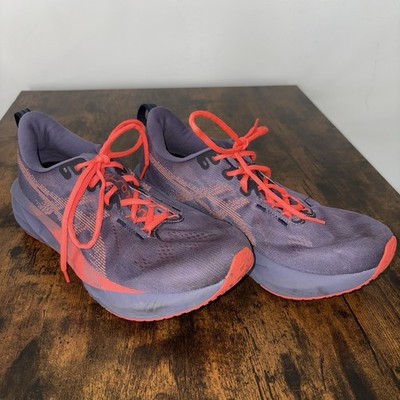 Asics Novablast 5 Womens Running Shoes Sz 11.5 Greyish Purple/Coral Reef
