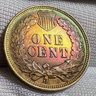 1903 Indian Head Cent Gorgeous Rainbow Toned BU Almost Proof Like