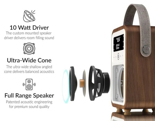 VQ Monty DAB+/FM Radio & Alarm - Walnut - 12 Month Warranty. - Picture 2 of 6