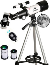 70mm Refractor Telescope for Kids Beginners Travel Phone Adapter Wireless Remote