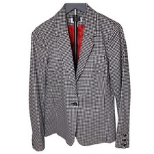 NWOT Rafaella Black White Gingham Blazer Jacket - One Button Career Size M