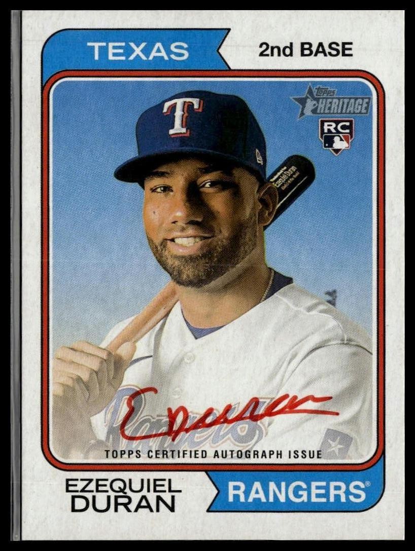 2023 Topps Heritage #ROA-ED Ezequiel Duran Real One Auto Red Ink #/74