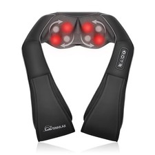 SNAILAX SHIATSU BACK NECK MASSAGER WITH HEAT NECK SHOULDER MASSAGER - COAL BLACK