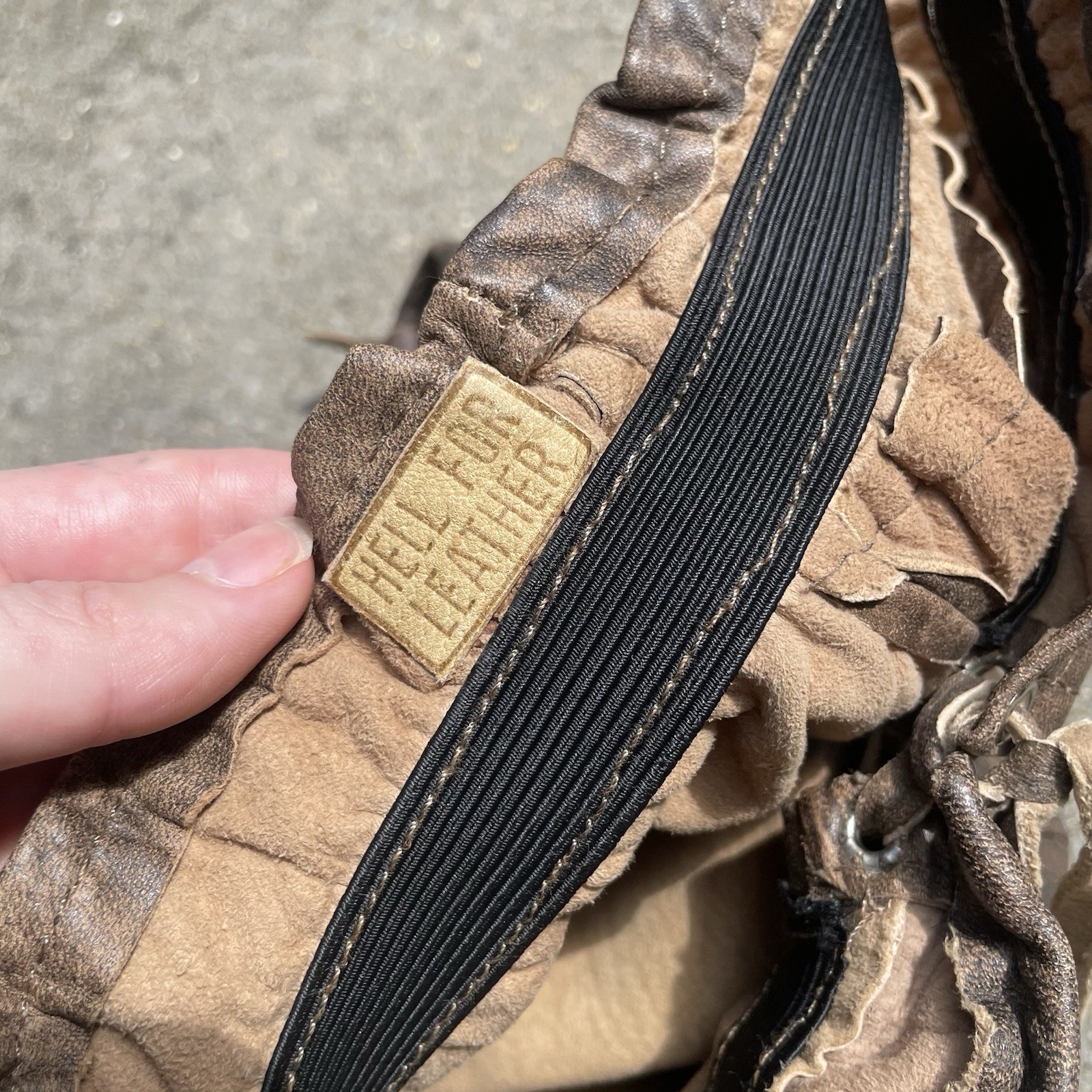 HELL FOR LEATHER Handmade Patchwork Leather Lace … - image 7