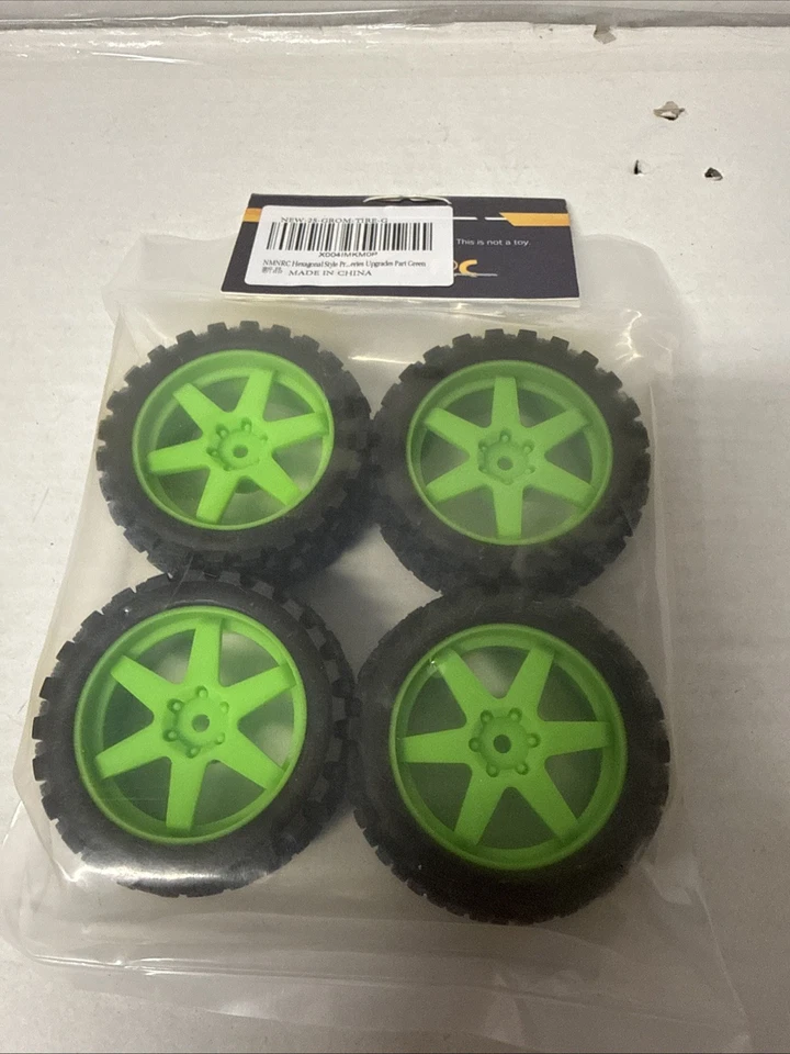 Neumáticos y ruedas hexagonales delanteros y traseros de 17 mm para buggy 1/8 Losi 8ight verde #3 Foto 2 de 4