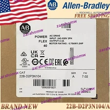 22B-D2P3N104/A New in Box AB PowerFlex AC Drive US SameDayFreeShip 22B D2P3N104