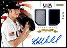 2012 Panini USA Baseball #22 Bobby Wahl Dual Jerseys Signatures #/99 E5