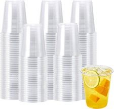 100 Pack 5 oz Clear Plastic Cups, Disposable Party Cups, Small Clear Plastic