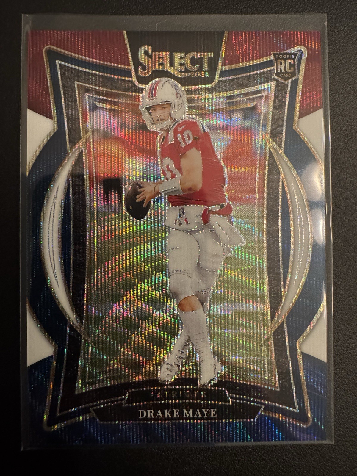 2024 Panini Select Drake Maye #27 Tri-Color Prizm /299 (RC) Patriots Super Bowl