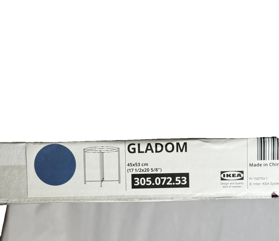 IKEA GLADOM Side Table Blue Removable Tray Metal Accent Table 305.072.53-NEW - Image 3 of 3