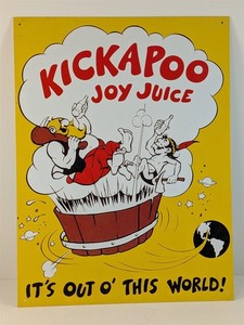 KICKAPOO Joy Juice It's out O' This World 16-1/4" Tin Sign