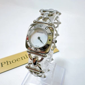 Montre femme Gucci 6400L Horsebit cadran argenté blanc quartz