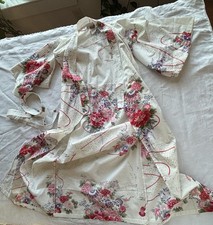 Asian Floral Yukata Kimono Robe 100 Cotton Sz 45 US Sz S/M
