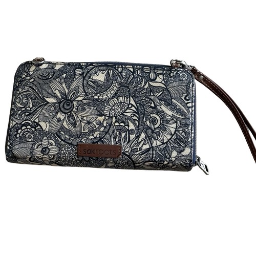 Sakroots Spirit Desert Smartphone Cartera Bandolera Muñequera Bolso Azul Floral - Imagen 2 de 9