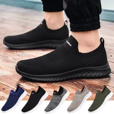 Men's Sneakers Casual Lightweight Walking Slip On Tennis Athletic Running Shoes