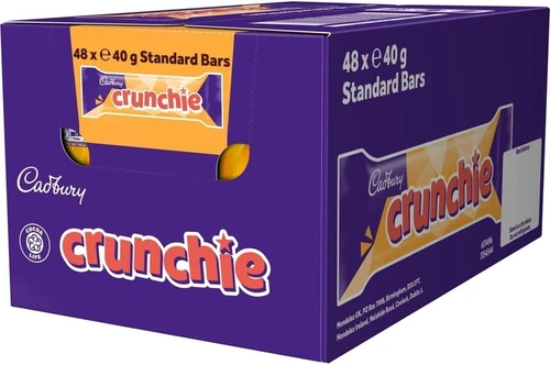 Cadbury Crunchie Chocolate Bars Full Size 48 Bars 40g  New Stock