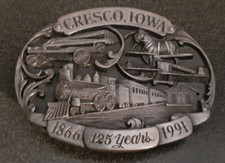 Siskiyou Belt Buckle Cresco, Iowa - 125 Years 1991 No. 389 of 500