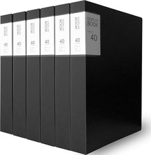 6 Pack 40 Pocket Binder with Plastic Sleeves, 8.5 X 11 Portfolio Folder with Cle