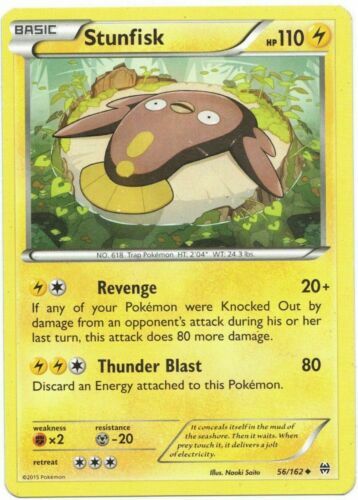 Stunfisk 56/162 XY Breakthrough Uncommon Near Mint NM Pokemon DNA GAMES