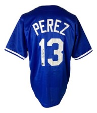 Salvador Perez Signed Royals Blue Jersey (Beckett) Kansas City 8xAllStar Catcher