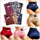Women Satin Pocket High Waist Full Coverage Tummy Control Brief Girdle Panty