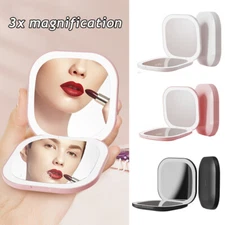 Makeup Mirror LED Flash Double Sided Magnification Mirror Rechargeable Portable