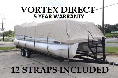 VORTEX DIRECT 20 ft Pontoon Boat Cover for BENNINGTON Pontoon Boats, TAN