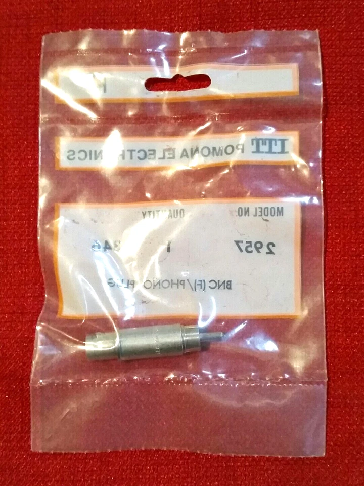 2x Pomona Audio / RF Adapter BNC (M) Male to RCA Phono Jack (M) Male, NOS Bagged - Image 4 of 4