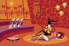 SHAG Josh Agle “Palm Springs Serenade” Unframed Serigraph Art Print Mint COA