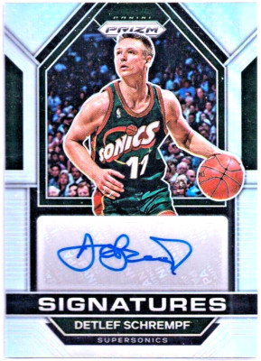 2022-23 Prizm DETLEF SCHREMPF Silver Auto!!! Sonics UW Mavs