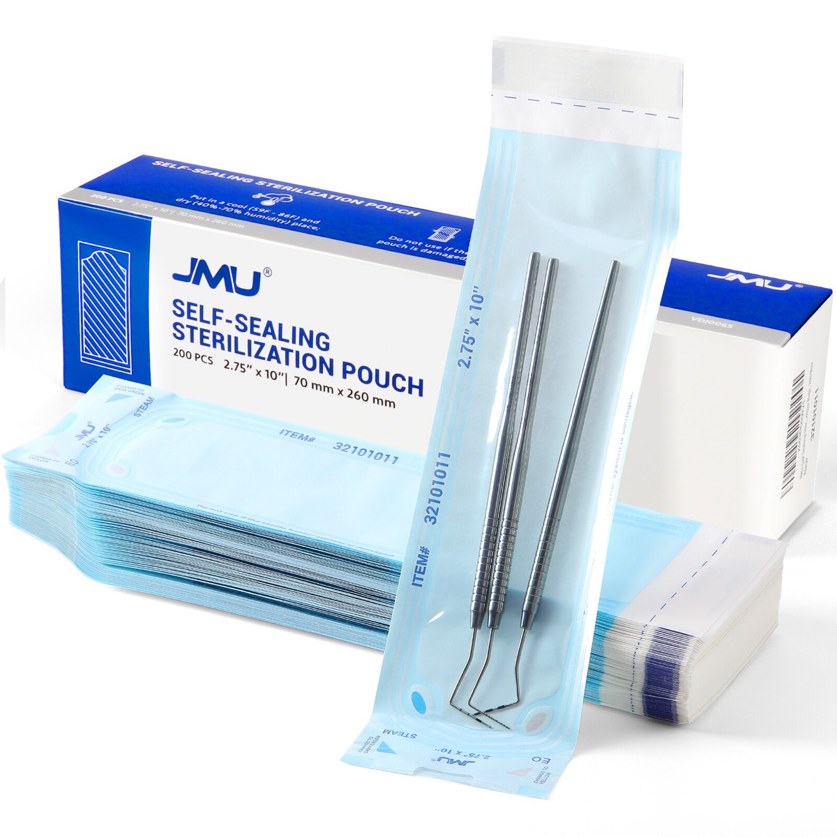 2000pcs 2.75*10&quot; Self-Sterilization Pouches Autoclave Sterilizer 