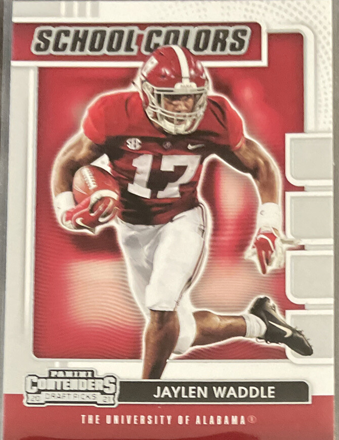 2021 Contenders Draft Picks JAYLEN WADDLE RC School Colors #9 Rookie Dolphins!