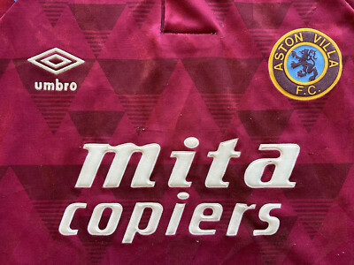 ASTON VILLA 1990 1991 HOME FOOTBALL SHIRT SOCCER JERSEY